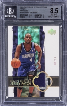 2003-04 UD "Exquisite Collection" Patch Parallel #34P Chris Webber Game Used Patch Card (#05/10) – BGS NM-MT+ 8.5